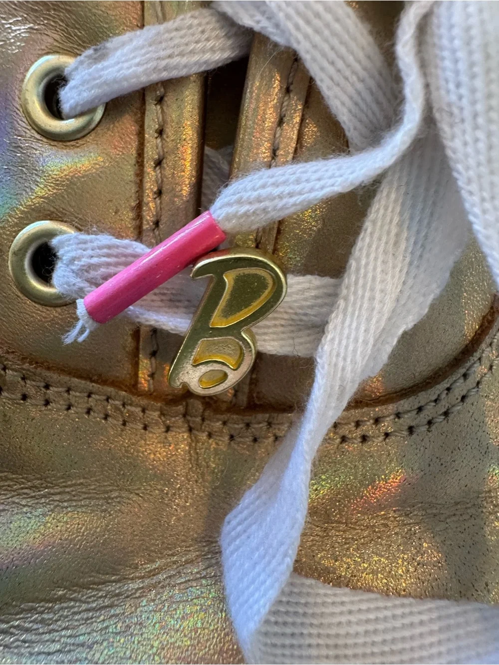 Keds x Barbie WH68062 Iridescent Gold Triple Kick Platform Sneakers Size 9